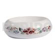 White Embossed Metallic Handpainting /