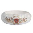 White Embossed Metallic Handpainting /