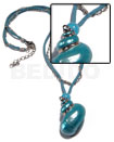 Aqua Blue Leather Thong Metal