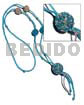 Tassled Single Row Aqua/clear Glass