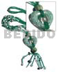 3 Rows Green Glass Beads