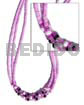 3 Rows Lilac Coco Heishe