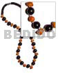 Black Round Buri Beads Red