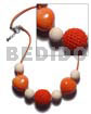 20mm Round Orange Crochet Wood