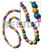 Multicolored Graduated Nat. Wood Beads