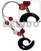 Wax Cord 20mm Laminated Red/nat.