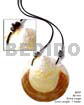 Leather Thong 80mm MOP Round