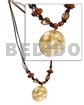40mm MOP Round Pendant Wood