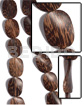 25mmx36mmx6mm Patikan Old Palmwood Twisted