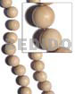 Nat. White Round Wood Beads