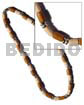 Tube Wood Beads Flat Silver