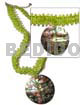 Lime Green Glass Beads Flat