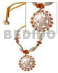 Carved Round Floral MOP Brass