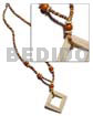Double Diamond Bone Pendant 40mm