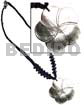 Beaded Macrame 45mm Scallop Blacklip