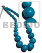 Aquamarine Graduated Wood Beads 25mm/20mm/15mm/10mm/8mm