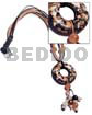 5 Layers Peach.black Wax Cord/leather