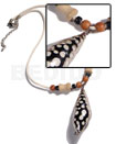 White Leather Thong Wood Beads