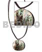 Cord Polished 40mm Abalone/paua Pendant