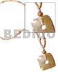 40mm Brown Lip Square Pendant