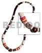 White Clam Heishe Black/red 4-5mm