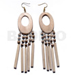 Dangling 45mmx30mm Oval Ambabawod Wood