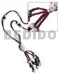 2-3mm Maroon Coco Pokalet. Tassled