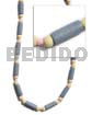 Pastel Blue Wood Tube Yellow