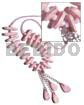 Pink Glass Beads 25mmx10mm Capsule