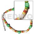 Yellored/nat. White/green 4-5mm Coco Pokalet.