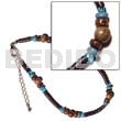 2-3mm Black Coco Heishe Blue/nat.