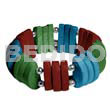 Natural White Wood Maroon/blue/green Combination