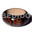 Wood Bangle Laminated Mahogany Leaf