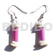 Dangling Pink Wood Tube White