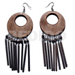 Dangling 50mm Round Nat. Black