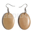 Dangling Oval 38mmx27mm Nat. Wood