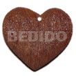 40mmx45mmmm Textured Brown Heart Nat.