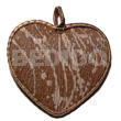 55mm Textured Marble Brown Heart
